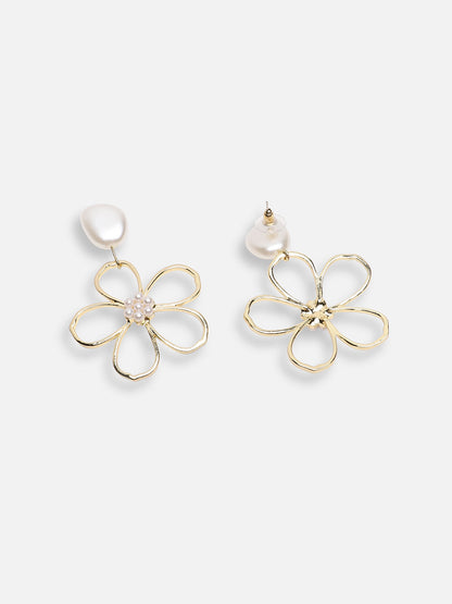 GOLD PLATED PARTY DESIGNER STONE DROP EARRING FOR WOMEN