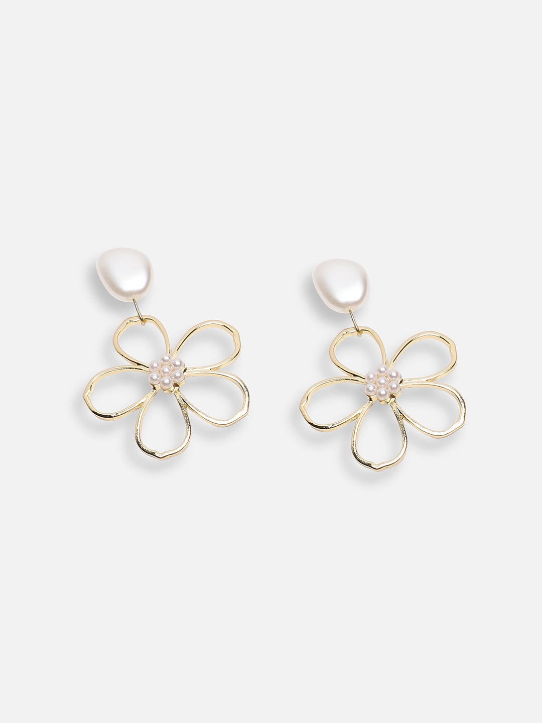 GOLD PLATED PARTY DESIGNER STONE DROP EARRING FOR WOMEN