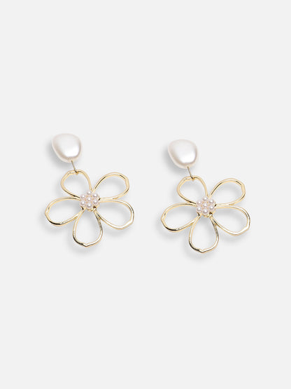 GOLD PLATED PARTY DESIGNER STONE DROP EARRING FOR WOMEN