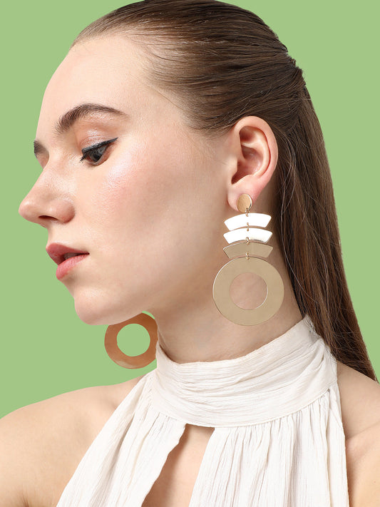 GOLD PLATED PARTY DESIGNER DROP EARRING FOR WOMEN