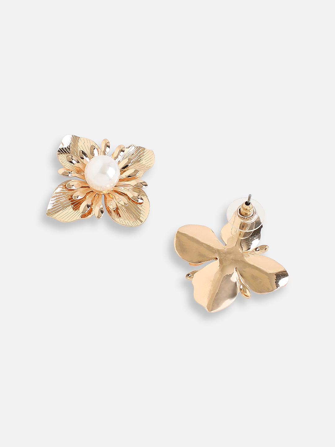 GOLD PLATED PARTY PEARLS STUD FOR WOMEN