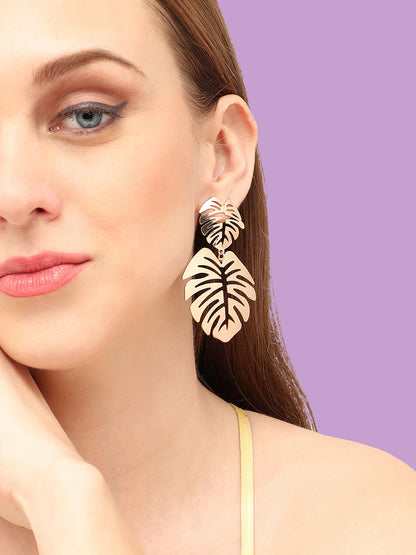 GOLD PLATED PARTY DESIGNER DROP EARRING FOR WOMEN