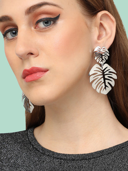 SILVER PLATED PARTY DESIGNER DROP EARRING FOR WOMEN