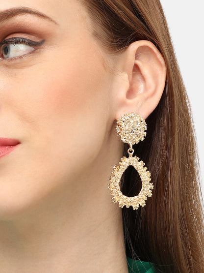 GOLD PLATED PARTY DESIGNER DROP EARRING FOR WOMEN