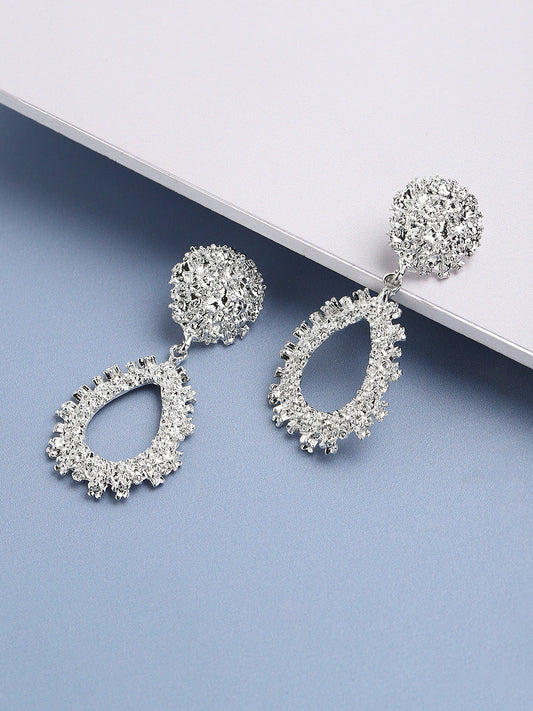 SILVER PLATED PARTY DESIGNER DROP EARRING FOR WOMEN