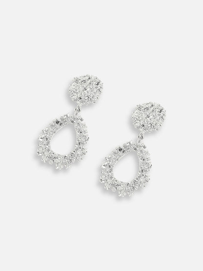 SILVER PLATED PARTY DESIGNER DROP EARRING FOR WOMEN