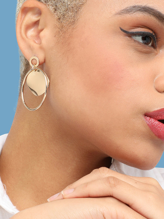 GOLD PLATED PARTY DESIGNER DROP EARRING FOR WOMEN