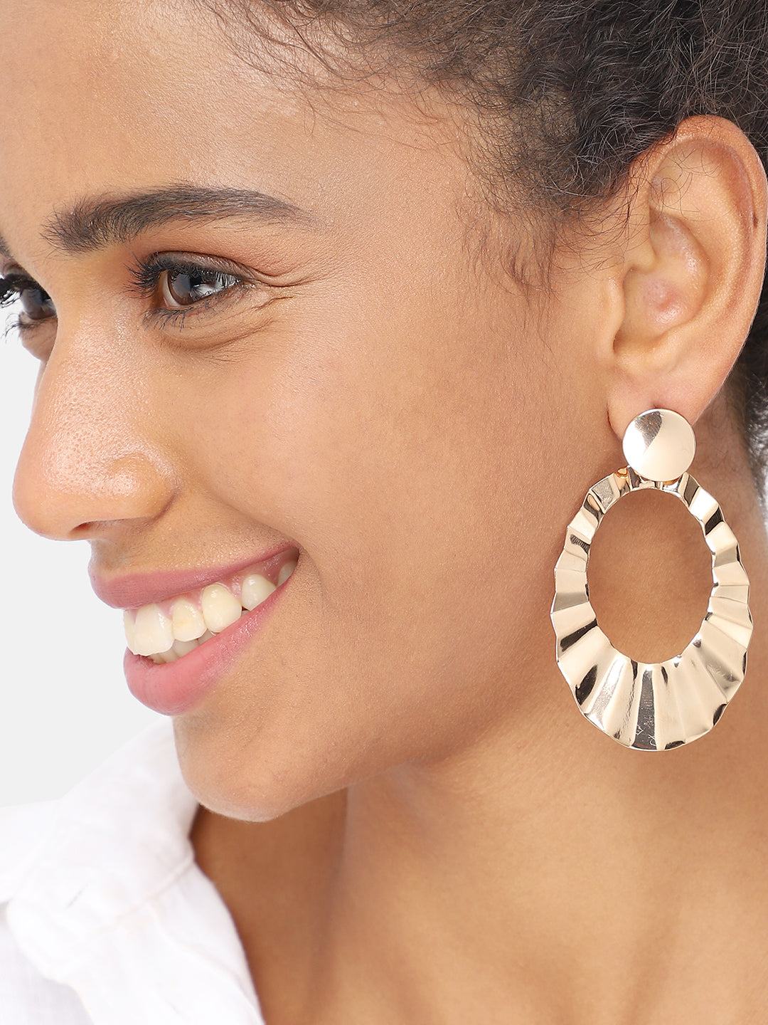 GOLD PLATED PARTY DESIGNER DROP EARRING FOR WOMEN