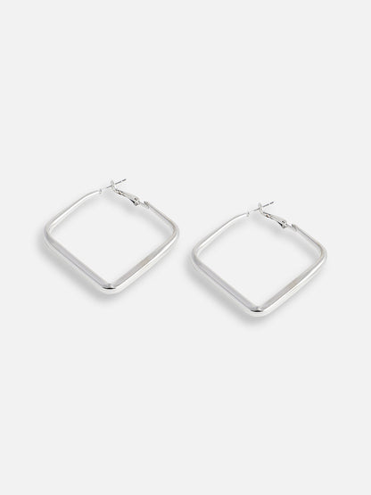 SILVER PLATED PARTY DESIGNER HOOP EARRING FOR WOMEN