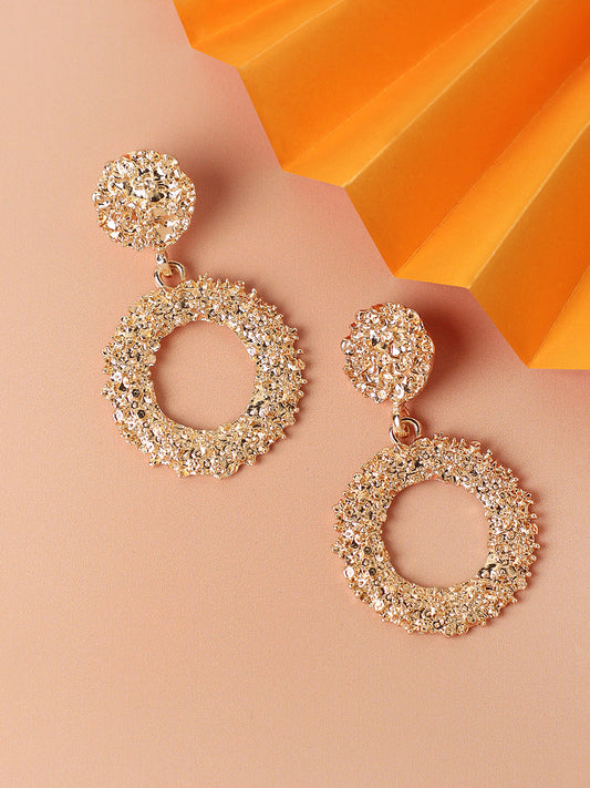GOLD PLATED PARTY DESIGNER STONE DROP EARRING FOR WOMEN
