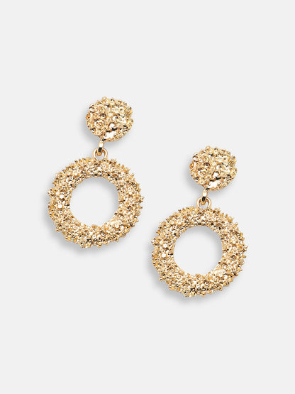 GOLD PLATED PARTY DESIGNER STONE DROP EARRING FOR WOMEN