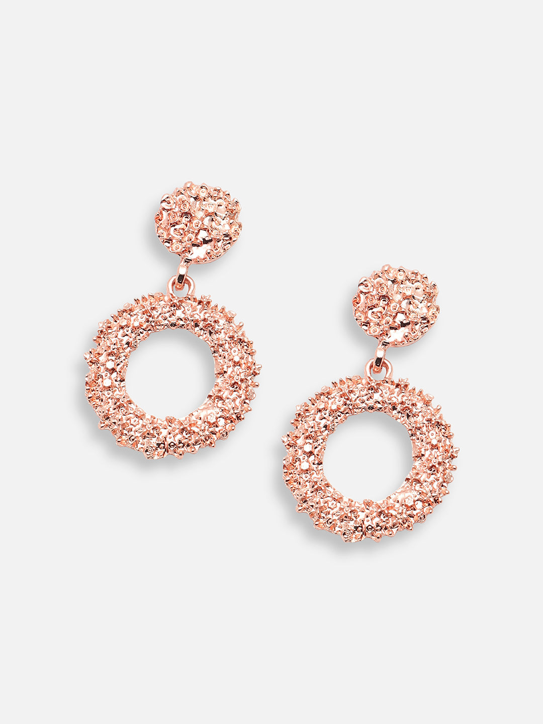 ROSE GOLD PLATED PARTY DESIGNER STONE DROP EARRING FOR WOMEN