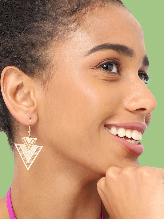 GOLD PLATED PARTY DESIGNER DROP EARRING FOR WOMEN