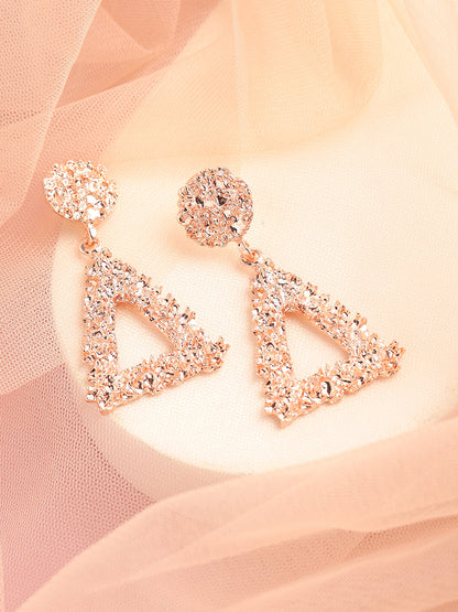 ROSE GOLD PLATED PARTY DESIGNER DROP EARRING FOR WOMEN