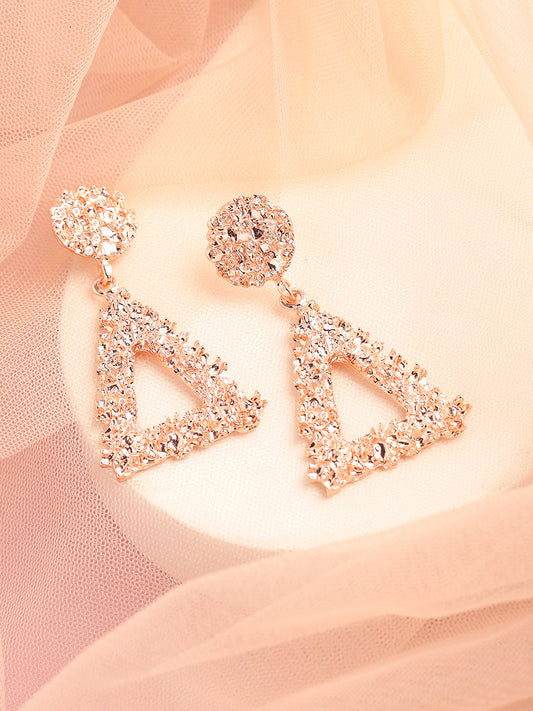 ROSE GOLD PLATED PARTY DESIGNER DROP EARRING FOR WOMEN