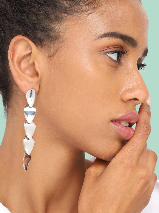 SILVER PLATED PARTY DESIGNER DROP EARRING FOR WOMEN