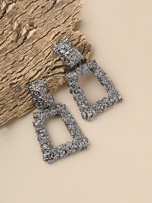 SILVER PLATED PARTY DESIGNER DROP EARRING FOR WOMEN