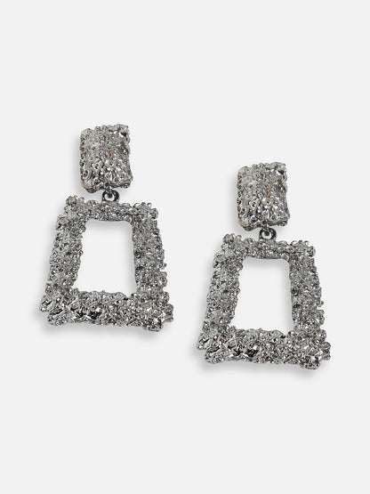 SILVER PLATED PARTY DESIGNER DROP EARRING FOR WOMEN