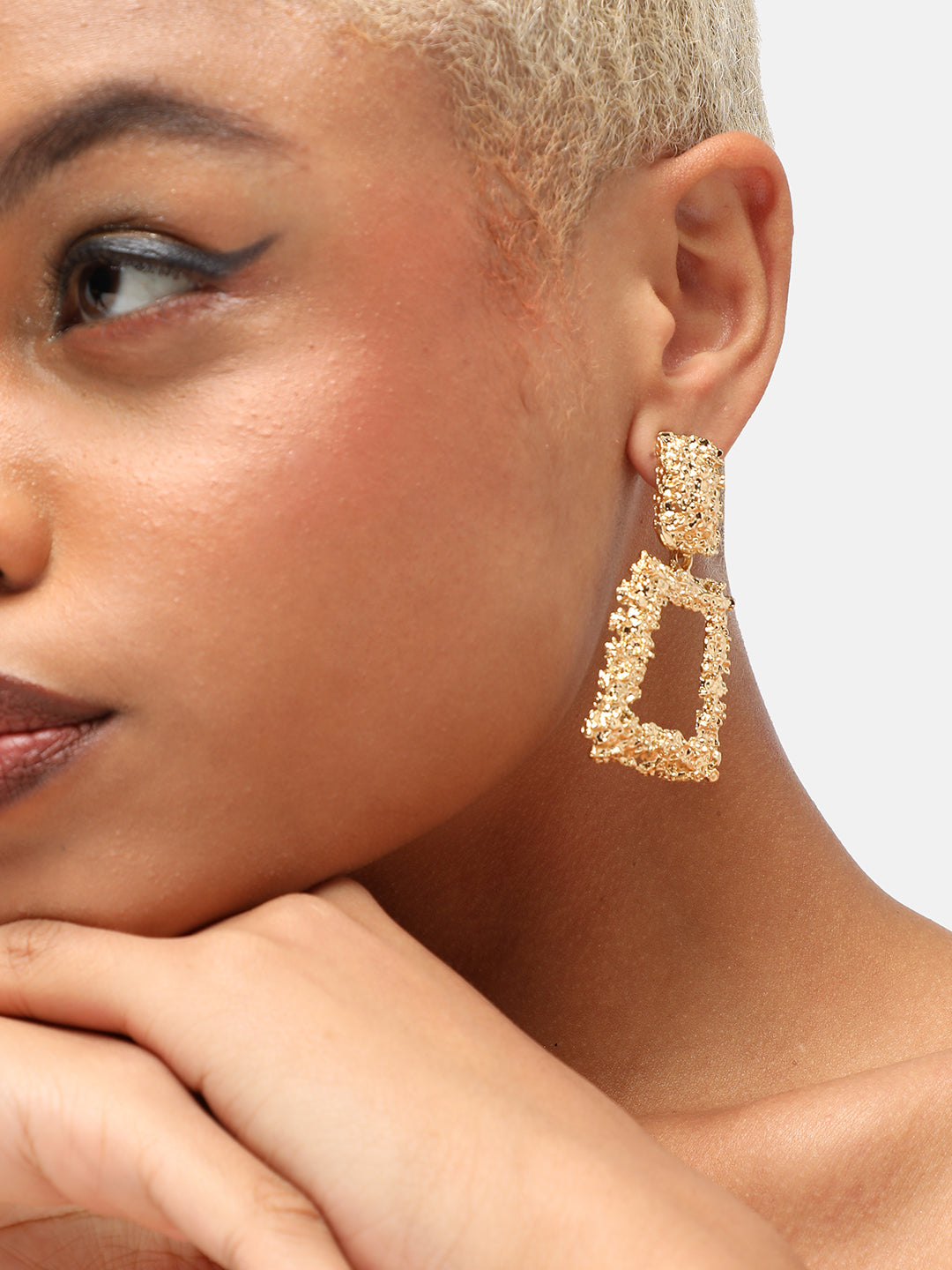 GOLD PLATED PARTY DESIGNER DROP EARRING FOR WOMEN