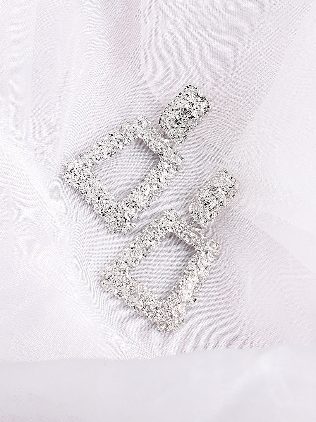 SILVER PLATED PARTY DESIGNER DROP EARRING FOR WOMEN