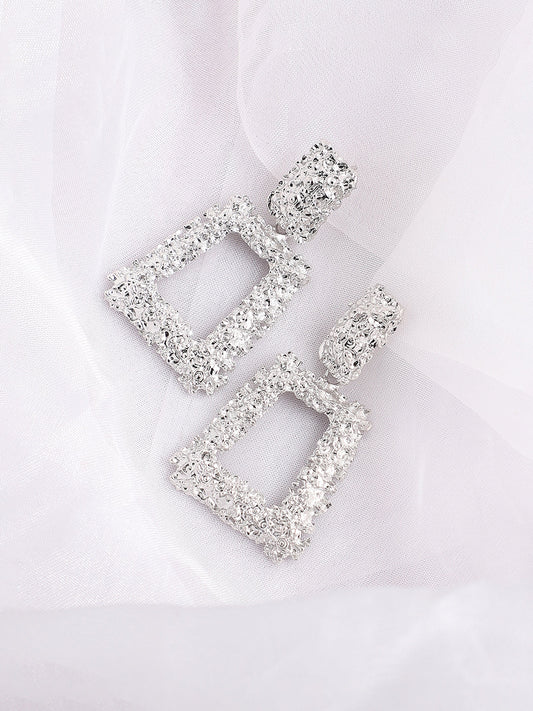 SILVER PLATED PARTY DESIGNER DROP EARRING FOR WOMEN