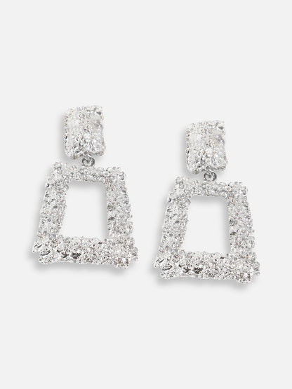 SILVER PLATED PARTY DESIGNER DROP EARRING FOR WOMEN