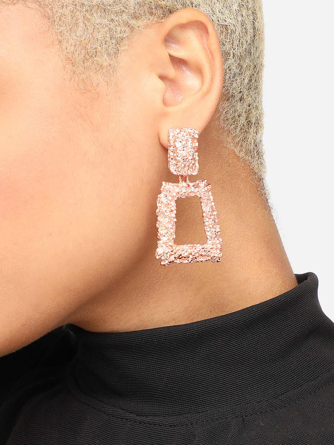 ROSE GOLD PLATED PARTY DESIGNER DROP EARRING FOR WOMEN