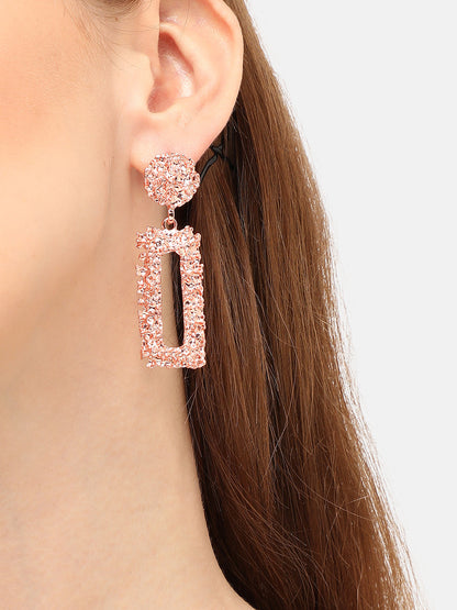 ROSE GOLD PLATED PARTY DESIGNER DROP EARRING FOR WOMEN