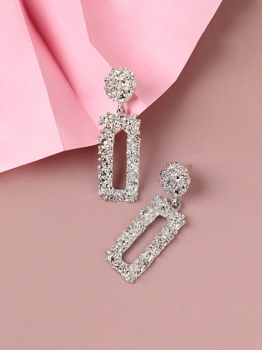 SILVER PLATED PARTY DESIGNER DROP EARRING FOR WOMEN