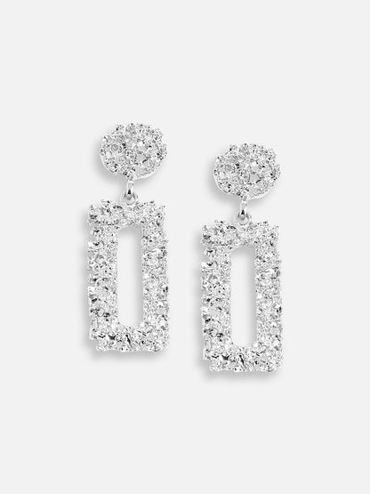 SILVER PLATED PARTY DESIGNER DROP EARRING FOR WOMEN