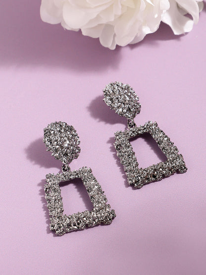 SILVER PLATED PARTY DESIGNER DROP EARRING FOR WOMEN