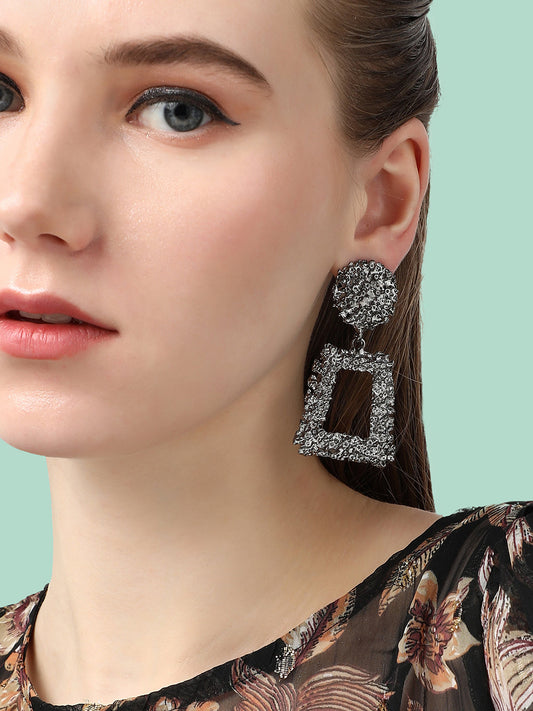 SILVER PLATED PARTY DESIGNER DROP EARRING FOR WOMEN