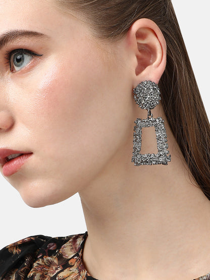 SILVER PLATED PARTY DESIGNER DROP EARRING FOR WOMEN