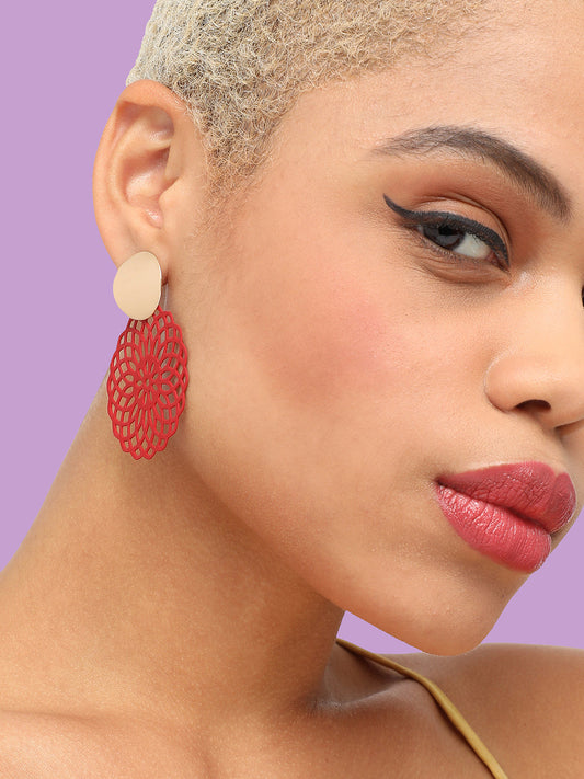 GOLD PLATED PARTY DESIGNER DROP EARRING FOR WOMEN
