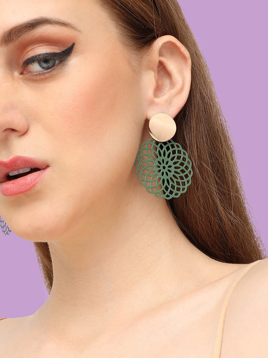 GOLD PLATED PARTY DESIGNER DROP EARRING FOR WOMEN