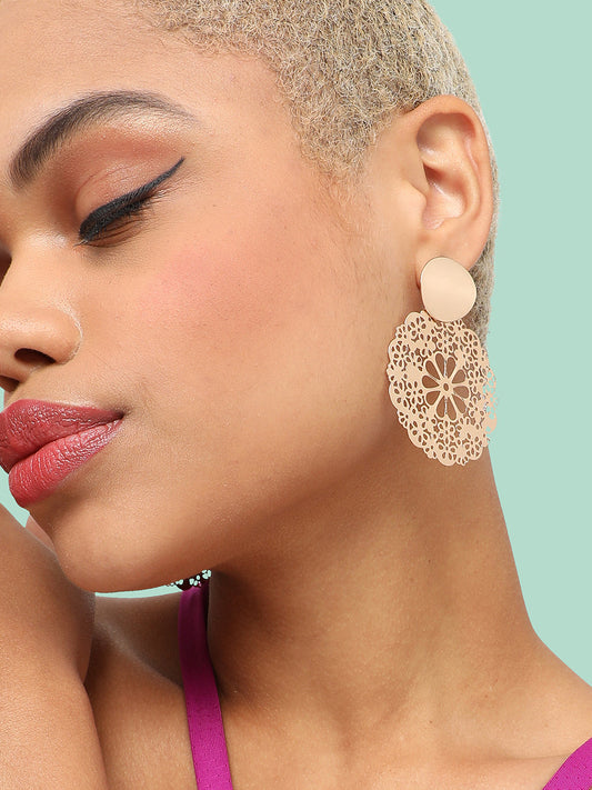 GOLD PLATED PARTY DESIGNER DROP EARRING FOR WOMEN