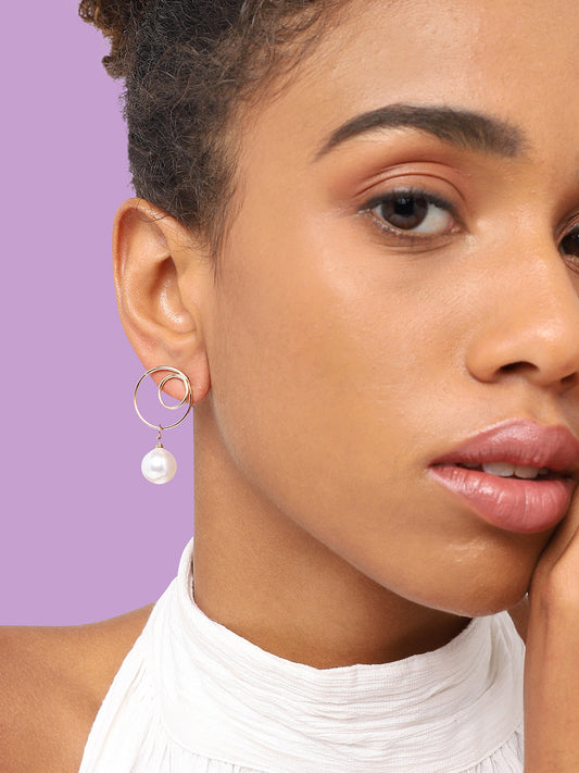 GOLD PLATED PARTY DESIGNER DROP EARRING FOR WOMEN