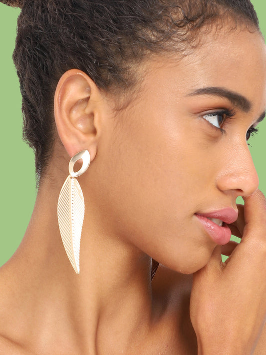 GOLD PLATED PARTY DESIGNER DROP EARRING FOR WOMEN