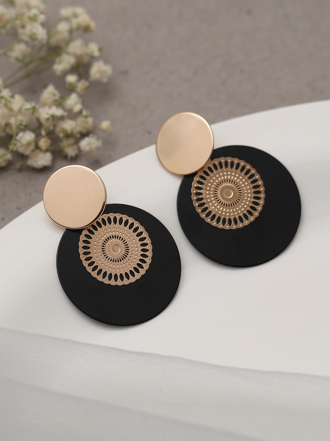 GOLD PLATED PARTY DESIGNER STONE DROP EARRING FOR WOMEN