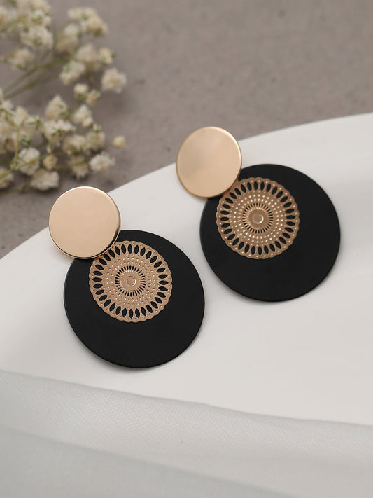 GOLD PLATED PARTY DESIGNER STONE DROP EARRING FOR WOMEN
