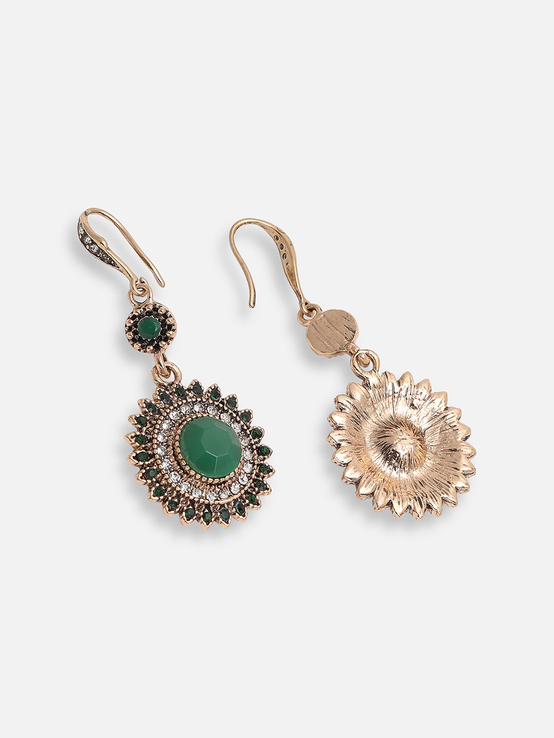 GOLD PLATED PARTY DESIGNER STONE DROP EARRING FOR WOMEN