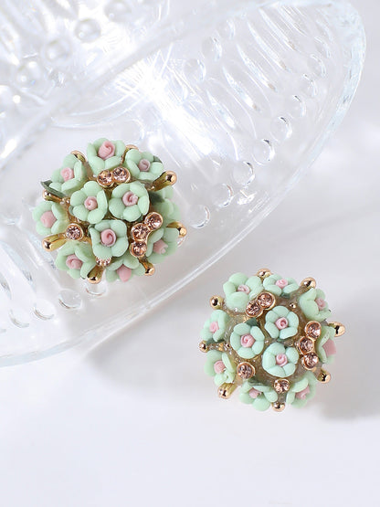 GOLD PLATED PARTY DESIGNER STONE STUD FOR WOMEN