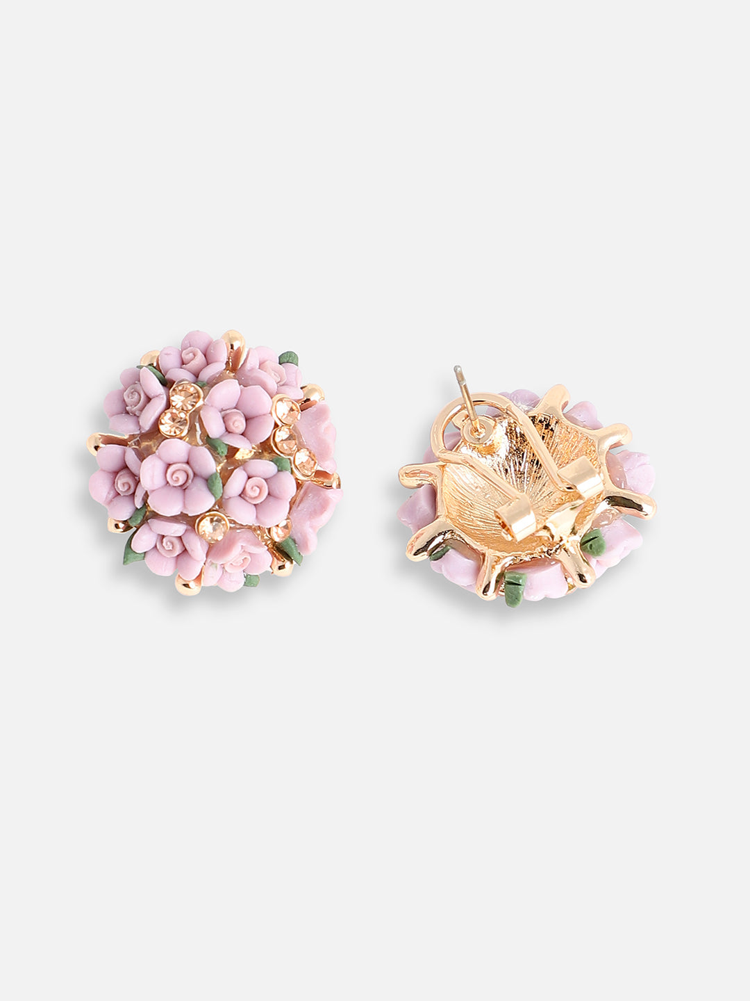 GOLD PLATED PARTY DESIGNER STONE STUD FOR WOMEN