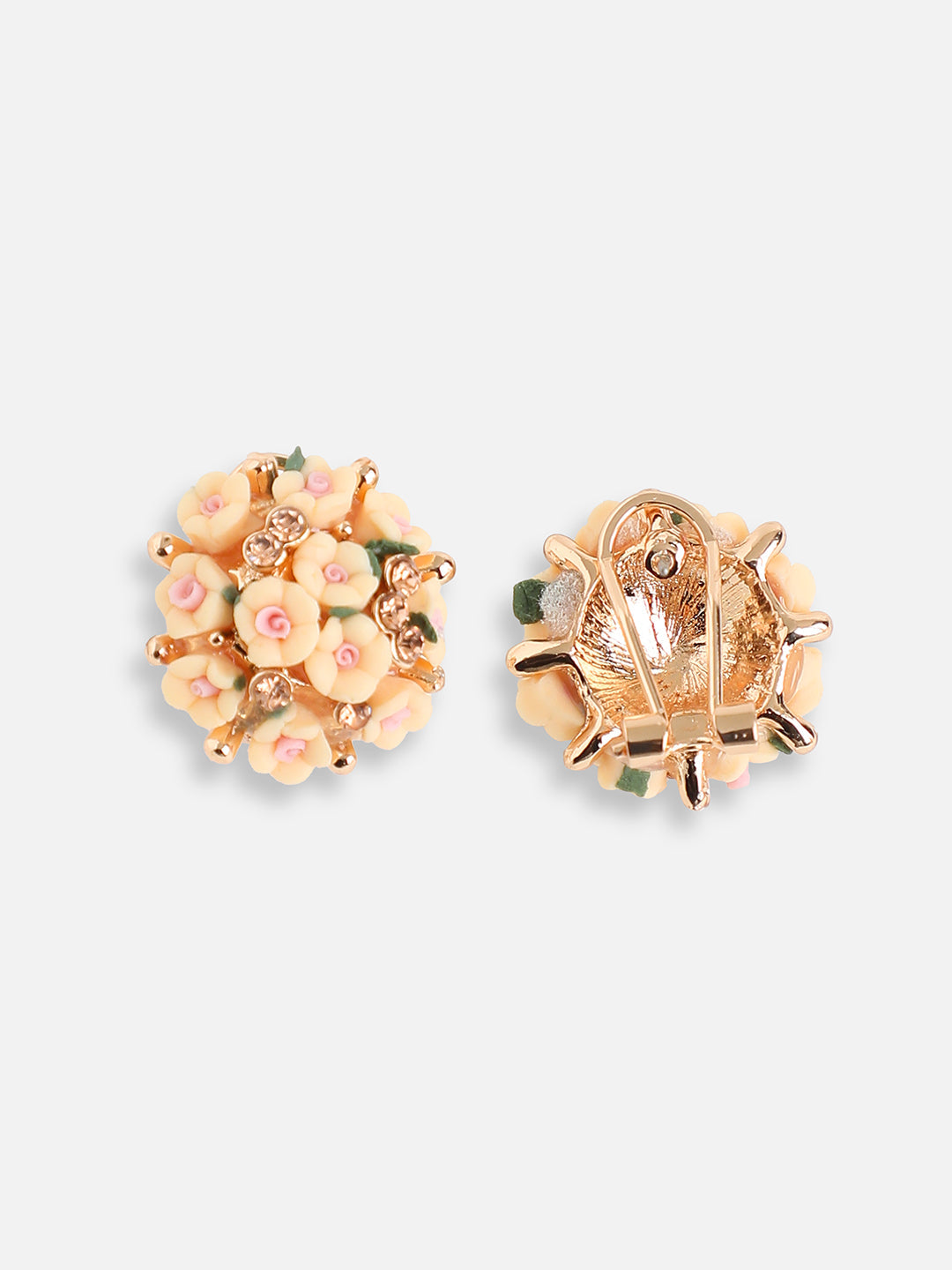 GOLD PLATED PARTY DESIGNER STONE STUD FOR WOMEN