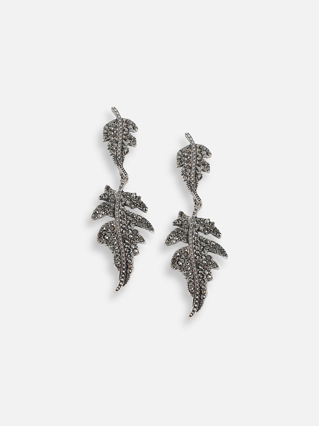 SILVER PLATED PARTY DESIGNER STONE DROP EARRING FOR WOMEN