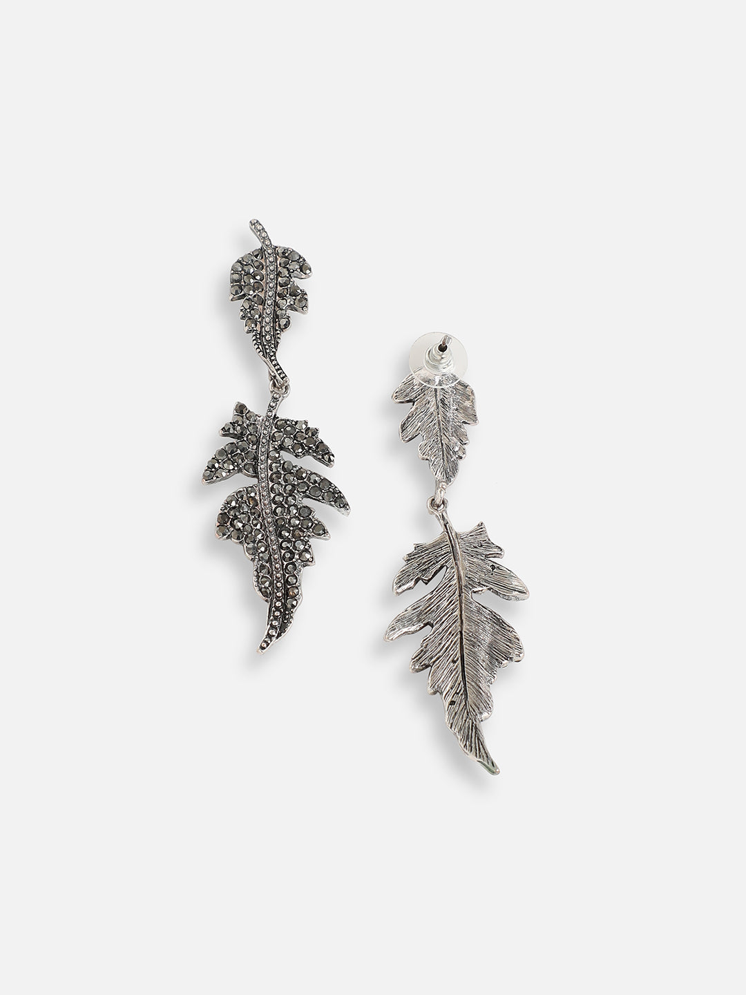 SILVER PLATED PARTY DESIGNER STONE DROP EARRING FOR WOMEN
