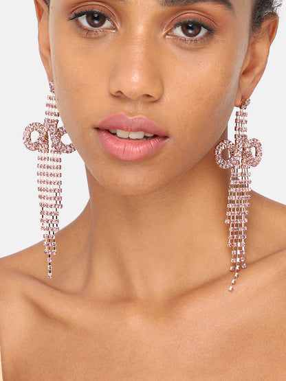 GOLD PLATED PARTY DESIGNER STONE DROP EARRING FOR WOMEN