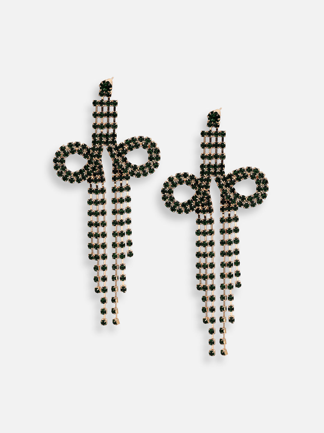 GOLD PLATED PARTY DESIGNER STONE DROP EARRING FOR WOMEN