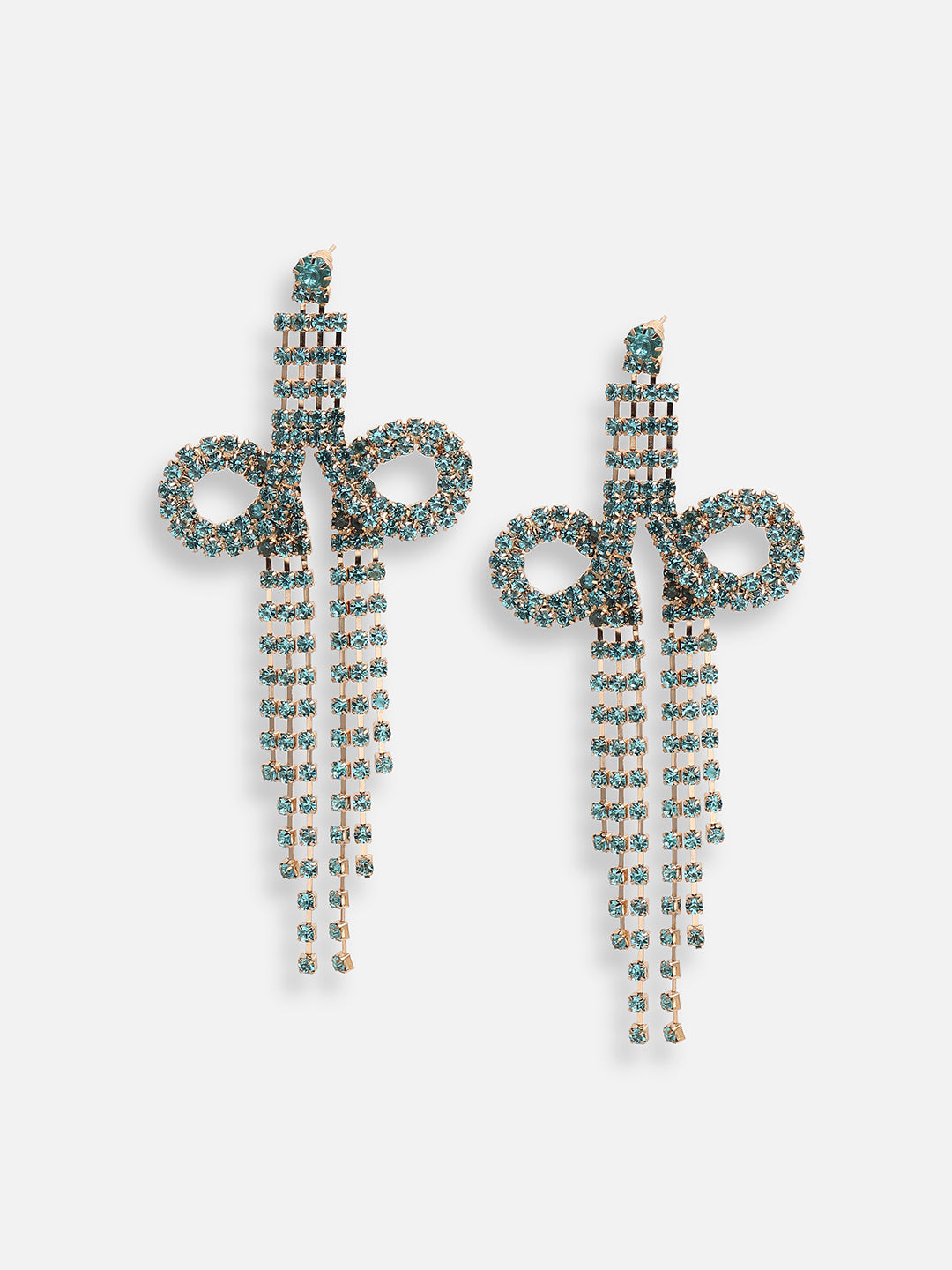 GOLD PLATED PARTY DESIGNER STONE DROP EARRING FOR WOMEN