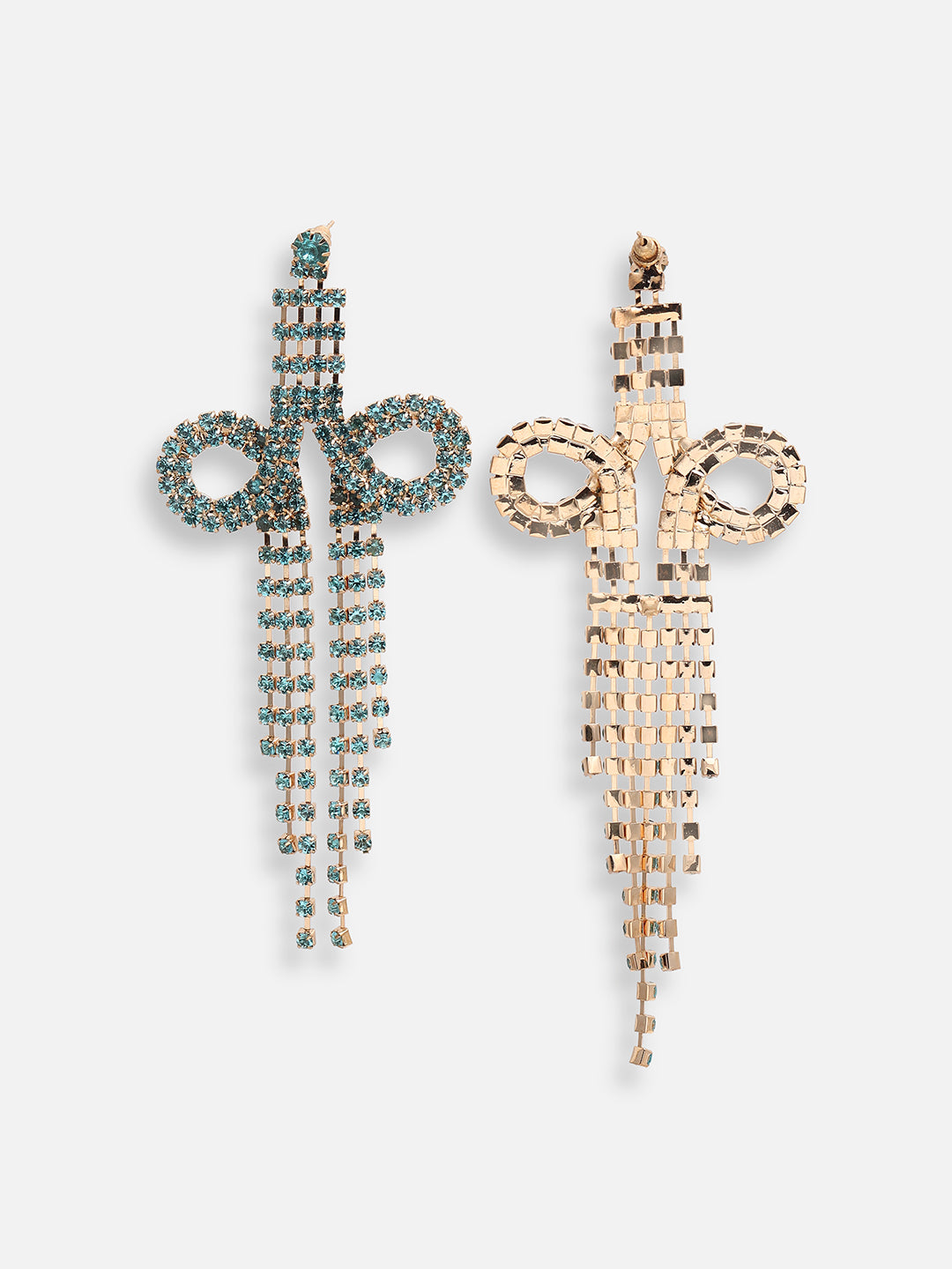 GOLD PLATED PARTY DESIGNER STONE DROP EARRING FOR WOMEN